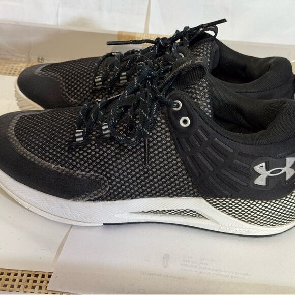 Under Armour Black and White Athletic Shoes with Breathable Mesh - Picture 1 of 6